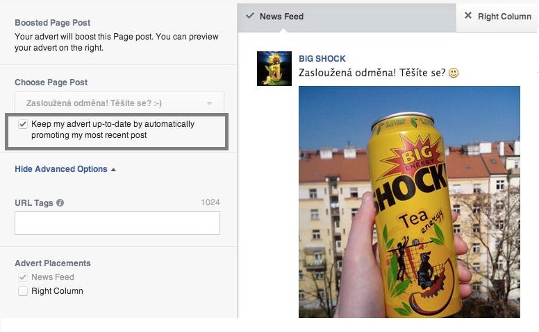 Promovat na Facebooku automaticky poslední příspěvek už nebude možné